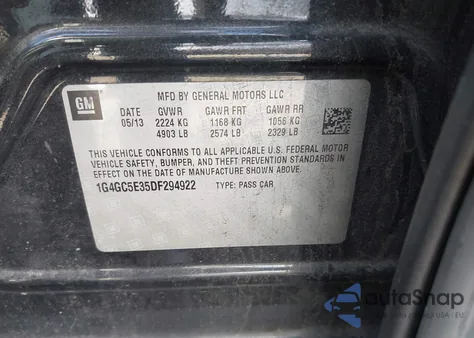 2013 Buick Lacrosse Leather Group from USA, damaged, VIN 1G4GC5E35DF294922